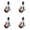 Service Caster 3 Inch 316SS Maroon Poly Swivel 1-1/2 Inch Expanding Stem Caster Set Brake SCC SCC-SS316EX20S314-PPUB-MRN-TLB-112-4 - alternate 3
